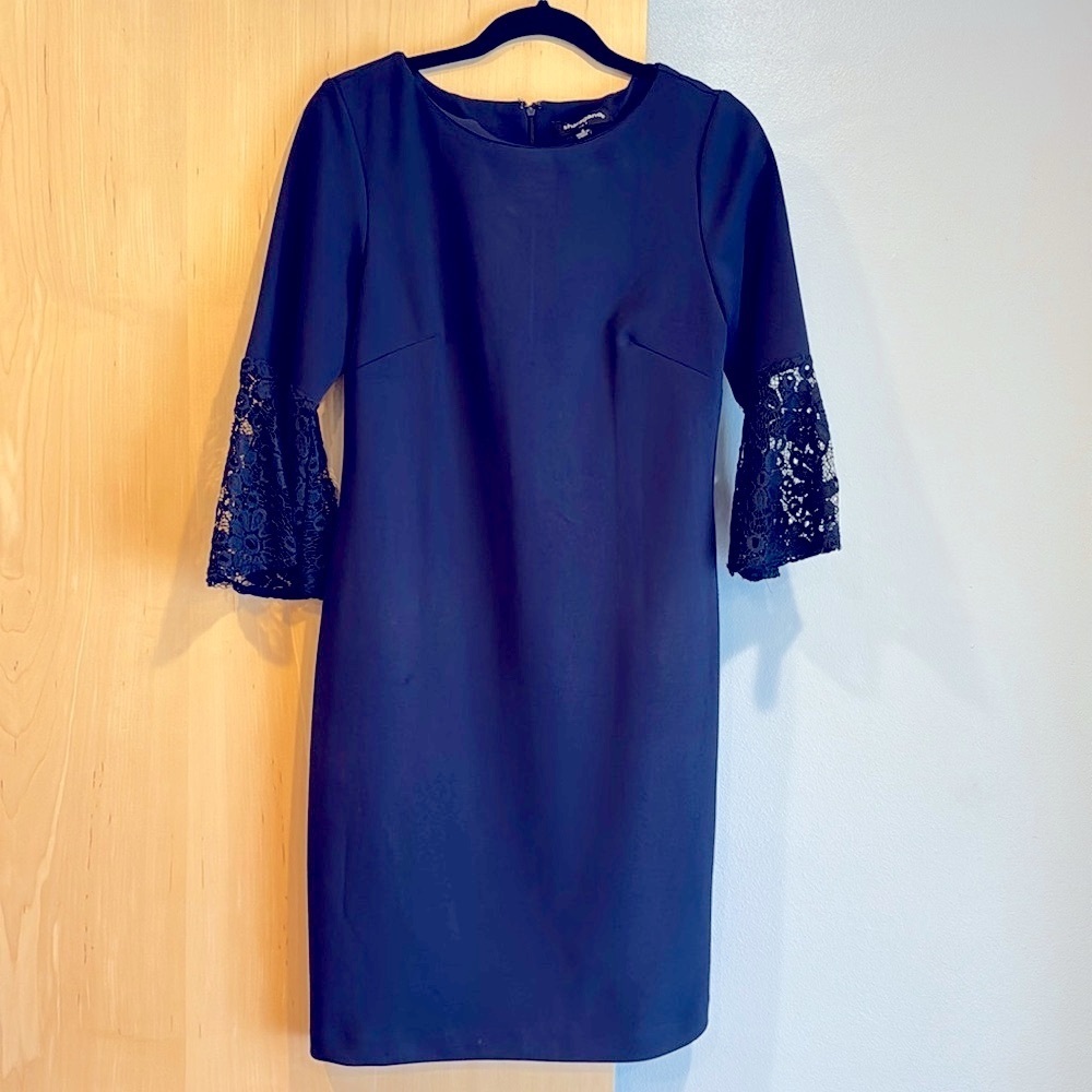 Navy dress Sharagano 6